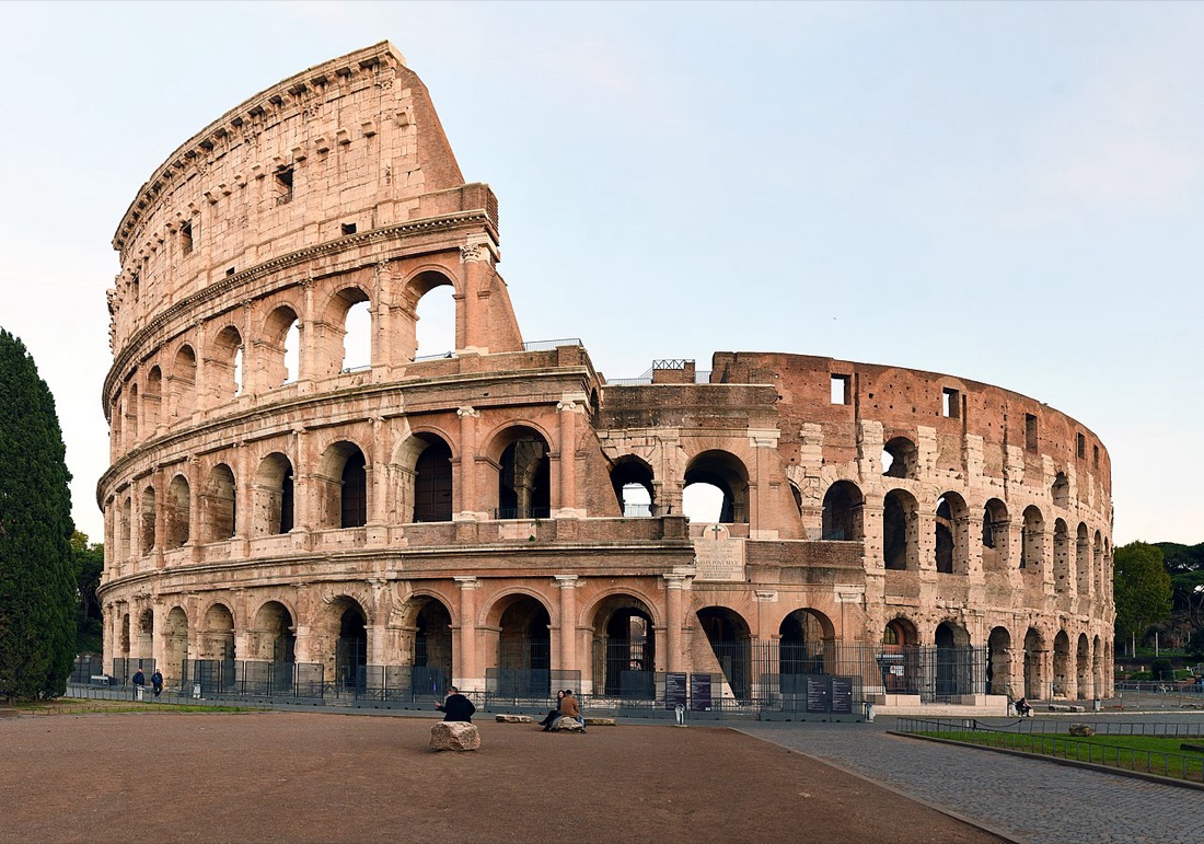 The Colosseum at dusk, seen from the north-west